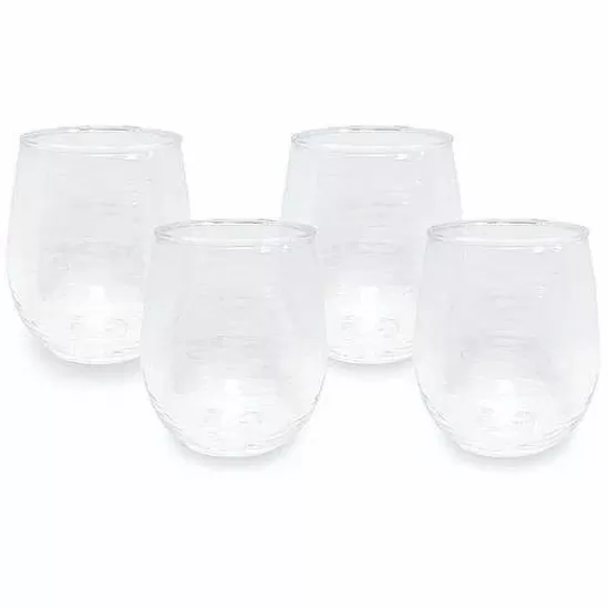 Food Network™ Drinkware & Glassware*Food Network 4-Pc. Clear Textured Acrylic Stemless Wine Glass Set