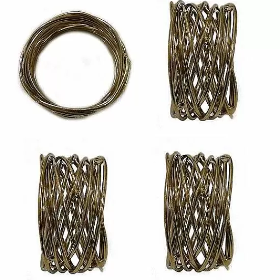 Food Network™ Table Linens*Food Network Metallic Twist Napkin Rings 4-Pk.