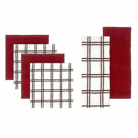 Food Network™ Kitchen Linens*Food Network Plaid Kitchen Towel & Dishcloth Multi-Pack