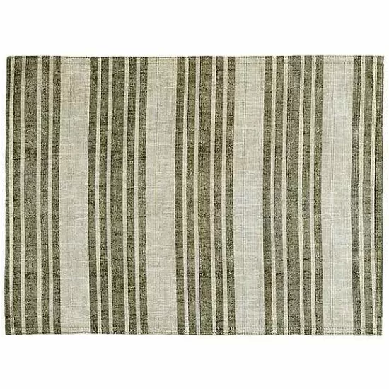 Food Network™ Table Linens*Food Network Reversible Khaki Leaves Stripe Placemat